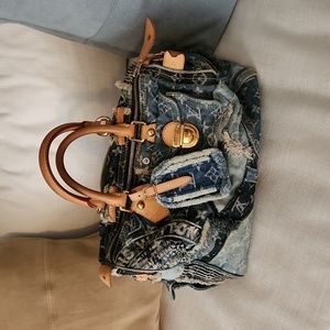 Louis Vuitton Monogram Denim Speedy 30 Blue Shoulder Bag